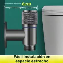 Pulverizador de bidé de mano con válvulas de doble salida, grifo de cocina, baño, accesorio de bidé, accesorios de inodoro duraderos - Negro - Ver 11