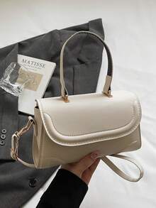 Elegant Crossbody Bag For Women, Vintage Handbag, Versatile Shoulder/Underarm/Top Handle Small Square Bag - Beige - View 2