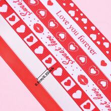 5yards/Roll 9mm Valentine's Day Love Printed Ribbon Wedding Tanabata Gift Wrap Rope Valentine's Day Red Jacquard Ribbon DIY Handmade Ribbon - Multicolor - View 6