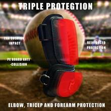 Batters Elbow Guard Baseball And Softball Adult Baseball Protective Gear PU Leather 2 Piece Elbow Pads Batting Protector - Black - View 3
