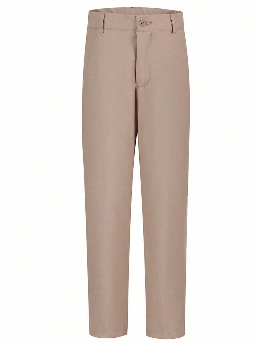 Boys' Formal Pants, Formal Rectangular Children's School Uniform Pants, Champagne Color, Size 4-16 Years - Champagne - View 1