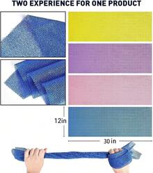 African Nylon Exfoliating Bath Towel, Soft And Scrub, Nylon Bath Towel For Exfoliating And Bubble Foaming, Bathroom Accessories Back To School,Bath Sponge Exfoliating Shower Body Scrubber, African Exfoliating Net Sponge - Nhiều màu - Xem 9