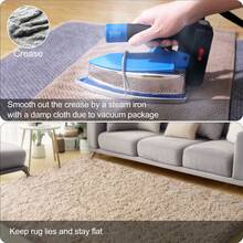 High-Pile Rug In Various Sizes, 140 X 200 Cm, Machine Washable, Available In Various Colors. Suitable For Living Rooms, Bedrooms, Dining Rooms, And Balconies. Includes Four Floor Stickers. - Camel - View 8