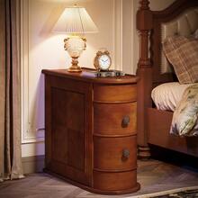 Tribesigns Solid Wood Bedside Table, Side Table With 2 Drawers, Narrow End Table For Living Room, Arc Rectangular Coffee Table, No Assembly Required, Finished Back, Bedroom Furniture - 核桃 - 查看 11