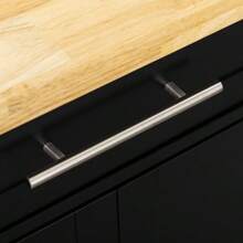 HOMCOM Kitchen Trolley With Worktop, Spice Rack And Towel Rail For Living Room And Dining Room, 109 X 40 X 89 Cm - 芥末黃 - 查看 8