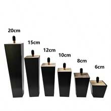 4 piezas Patas de muebles de madera sólida cónica, patas de repuesto de madera sólida, adecuadas para sofá, tocador, cama - Pies de repuesto de madera multifuncionales con placa de montaje de metal y tornillos - Beis - Ver 11