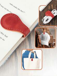 5pcs Notebook Book Markers Page Divider Magnetic Leather Bookmark Double-Sided Magnetic Buckle Magnet Clip Staionery Supplies - A - View 5