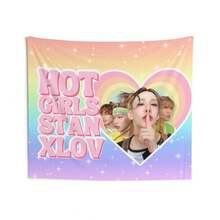 Xlov Members Pastel Rainbow Hot Girls Banner, Xlov Members Kpop Flag, Xlov 2025 Tour Merch, Gift Ideas Evol, Birthday Gift  Concert Merch - 1PC - 查看 5