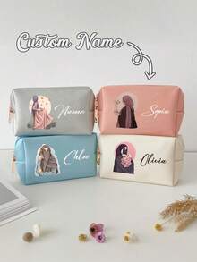 Customized Name Makeup Bag. Personalized Letter Combination Cosmetic Bag. Sanitary Pad Storage Bag. Travel Makeup Bag. Genuine Leather Toiletry Bag. Personalized Storage Bag. Bridesmaid Birth Month Bag, Bridal Shower Gift, Bachelorette Party Favor