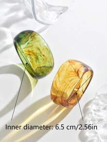 1 件时尚夸张几何透明花卉树脂手镯，适合优雅独特的女性，非常适合海滩、派对、日常穿着、礼物 - 增强服装吸引力