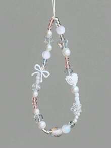 1pc Acrylic Bow Tie Phone Lanyard, CCD Camera Pendant, Keychain, Phone Case Accessory - Multicolor - View 2