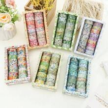 18 Rolls Blossom Washi Tape Set Floral Arts Adhesive Tapes Flowers Garden Decorative Masking Tape Sets, Scrapbook, Wrapping Blossom Festival - Pastel Charm - View 7