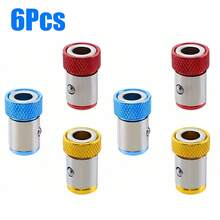 6pcs Universal Anti-Slip Magnetic Bit Holder, Alloy Blue/Yellow/Red Magnetic Rings For Steel Magnetic Bit Fixation - Blue Red Yellow - View 11