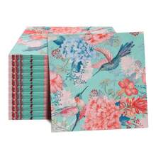 20张/40张/60张/套 柔软方形绿色花卉喜鹊图案餐巾，双层，展开尺寸33厘米*33厘米，适用于：婚礼、下午茶、生日派对装饰、派对装饰、派对用品、节日装饰、节日用品