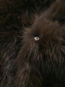 Seelio Autumn/Winter New Thick Faux Fur Collar Faux Fur Lined Mid-Length Fashionable Fur Effect Short Coat - Brown Green - View 8