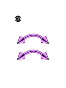 2Pcs Titanium Curved Barbells For Eyebrow Piercing, Tongue Bars 16G Lip Labret Tragus Helix Daith Cartilage Belly Piercing Jewellery 6mm/8mm/10mm/12mm