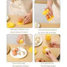 Hard-Boiled Peeler With Piercer – Easy Remover Set Perfectly Peeled Eggs, Kitchen Gadget Cooking, Salads, Deviled Eggs, And Breakfast Prep (Black) - Black - View 4