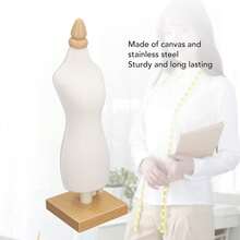 Mini Sewing Mannequin, Square Base, Convenient For Threading Needles. Suitable For Sewing Studios And Home Use. Comes With Wooden Base For Displaying Sewing Patterns And Making Models.