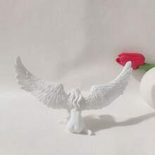 تمثال راتنجي ملاك قديم - تصميم فريد ورقيق للاحتضان، مناسب لديكور غرفة النوم والصالة والمكتب والخارج، قطعة نحت غربية زخرفية - تمثال الملاك - مشاهدة 3