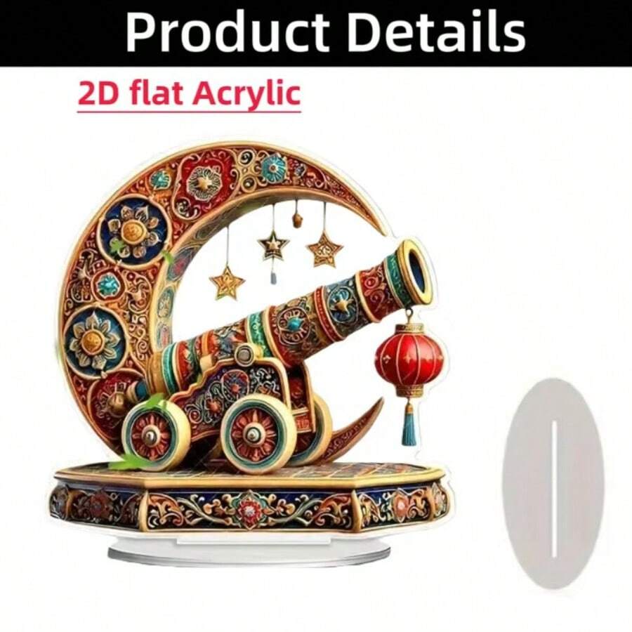 Dekoracyjna figurka w kształcie gwiazdy i księżyca z akrylu 2D, ozdoba na biurko - Wielokolorowe - Zobacz 1