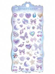 1 Sets Of 1pc Japanese Cartoon Beautiful 3D 3D Relief Acrylic Diamond Gemstone Stickers Children's And Girls' Decorative Stickers It Is The Perfect Choice For Valentine's Day Gifts For Friends And Fans - Multicolor - View 6