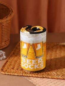 1 Paio Di Calzini Multicolore Fino Alla Caviglia, Confezione Regalo Unisex Per Coppie, Calzini Novità Morbidi A Tema Birra, Design Creativo Ispirato Al Cibo, Comodi E Versatili, Adatti Per Compleanni, San Valentino, Pasqua, Ramadan, Appuntamenti, Riunioni Familiari, Feste, Vacanze, Indossabili Casual Unici E Di Moda