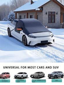 终极冬季汽车罩 - 重型磁性挡风玻璃和侧窗保护罩 | 易于安装/拆卸的防霜雪罩，适用于大多数轿车和SUV - 款式A - 查看 2
