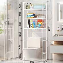 Personalized Bathroom Storage Rack Multi-Layer Space-Saving Organizer Rack Above Toilet - màu đen - Xem 9