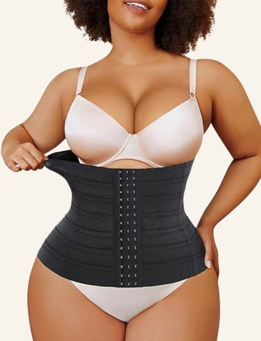 Nebility Waist Cincher Shapewear Tummy Control Plus Size Waist Trainers For Women Belly Trimmer Body Shaper Corset Girdle - 黑色 - 查看 1