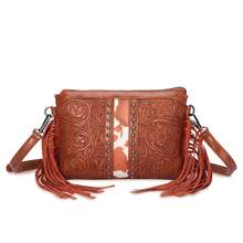 This Fashionable PU Large Capacity Fringe Crossbody Bag Features A Multi-Compartment Design, Blending Vintage Bohemian Western Style, Decorated With Fringe, Rivets, And Woven Craftsmanship. It Can Be Worn On The Shoulder Or As A Crossbody, With A Detachable And Adjustable Shoulder Strap, Practical And Convenient. It Is An Ideal Choice For Shopping, Outdoor Activities, Travel, And Picnics. It Also Makes A Perfect Gift For Family And Friends., Boho - Multicolor - View 11