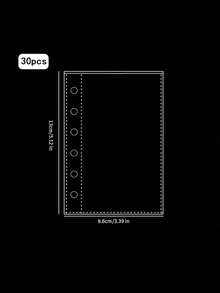 10-50pcs A7 Loose-Leaf Transparent Card Sleeves, 3 Inch Postcard Holders, 6-Ring Kpop Mini Collection Album Refill - Clear - View 8