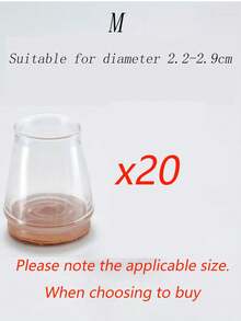 20 Pack Large Non-Slip Chair Feet Covers With Felt - Clear Silicone Floor Protectors For Restaurants, Hotels And Cafes - Multicolor - View 24