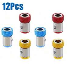 6pcs Universal Anti-Slip Magnetic Bit Holder, Alloy Blue/Yellow/Red Magnetic Rings For Steel Magnetic Bit Fixation - Blue Red Yellow - View 10