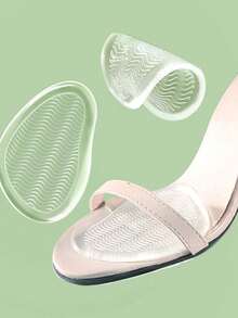 HALF INSOLE 1 Pair Forefoot Insert Cushion Pads For Women Shoes Anti Slip Silicone Foot Pain Relief Pads For High Heels Sandals Gel Shoe Insoles For Women Pumps And Men Sneakers Shoes Summer Daily Wear,Back To School Supplies, Boots Accessories For Shoes For Women, For Outdoor, Sport, Travel, Household, Office, School - 無色 - 查看 5