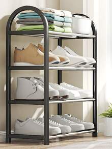 4-Tier X-Shaped Dust-Proof Shoe Rack, Space-Saving, Easy Assembly, Ideal For Home And Kitchen, Suitable For Shoe Storage, Modern Shoe Rack, Shoe Organizer Rack, Living Room Shoe Rack, And Home Decor. Halloween Decoration - Multicolor - View 5