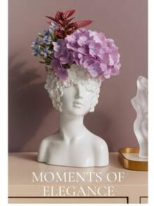 1pc Outdoor Garden Patio Creative Face Flower Vase Planter, Balcony Plant Decor Tabletop Centerpiece - Multicolor - View 8