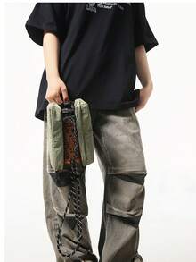 Casual Water Bottle Bag, Outdoor Hiking Cycling Drawstring Crossbody Shoulder Bag, Adjustable Strap - Multicolor - View 11