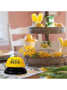 1pc Cartoon Metal Handheld Service Bell, Yellow/Pink/Coffee Color Options, Random Letter, Suitable For Restaurant, Reception, Pet Training, Games, Teacher, Lunch, Bar Or Hotel, Best Gift For Birthday And Graduation - Multicolor - View 4