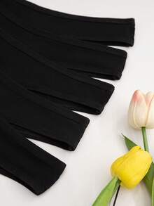 5pcs Women Seamless Breathable Comfortable Thong Panties - Black - View 7