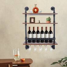YUNRUX Wine Rack & Wine Glass Rack - Multicolor - View 4