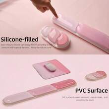 3 In 1 Gel Wrist Rest For Keyboard And Mouse, Small Mouse Pad Rubber Bottom, Silicone Wrist Support, Ergonomic Design, Suitable For Office/Computer/Laptop/Gaming - Multicolor - View 9