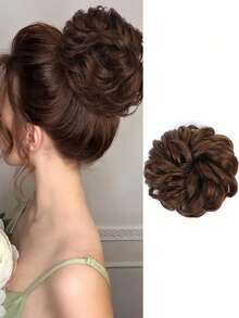 Loose Messy Bun Wig, Natural Curly Hair Wig, Suitable For Daily Wear - Multicolor - View 11