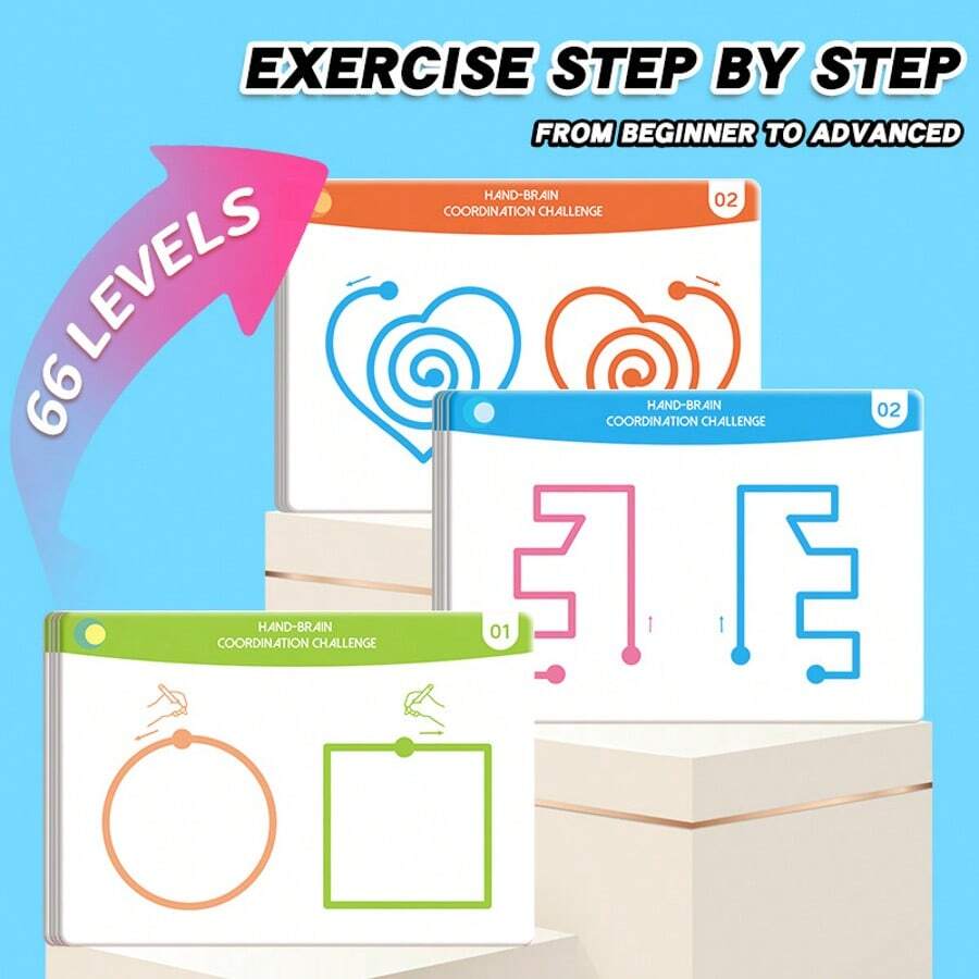 Creative Brain Development & Thinking Training For Kids, Improve Focus & Attention, Includes Random Color Chalkboard Eraser & Pen