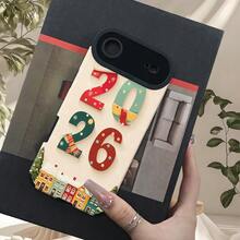 Una funda de teléfono creativa personalizada, elegante y clásica, con un nuevo patrón que presenta elementos navideños de 2026, una funda de estilo retro con alta apariencia, tela de cuero sintético suave, protección integral a prueba de balas, diseño resistente a golpes y caídas, resistente a las manchas y duradera, adecuada para  17/17 Pro/17 Pro Max/17 Air/ 16/16 Pro/16 Pro Max/16 Plus/ 15/15 Pro Max/15 Pro/15 Plus/ 14/14 Pro/14 Plus/14 Pro Max/ 13/13 Pro/13 Pro Max/12/12 Pro/12 Pro Max/11/11 Pro/11 Pro Max/XR/X/XS/XS Max. Es el regalo de cumpleaños perfecto para novias, novios, esposos, esposas, amigos o para uno mismo, innovador y a la moda, adecuado tanto para hombres como para mujeres. - Blanco 2515 - Ver 8