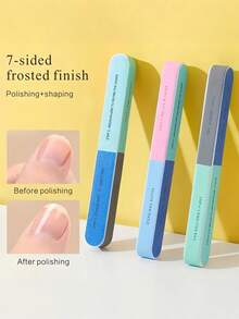 High Quality Multi-Sided Nail File Set With Polished Sponge Sand Bars - Perfect For Nail Art And Polish - Multicolor - View 1