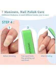 High Quality Multi-Sided Nail File Set With Polished Sponge Sand Bars - Perfect For Nail Art And Polish - Multicolor - View 3