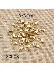 30pcs/Pack Lobster Clasp, Suitable For Necklace, Bracelet And Other DIY Jewelry Making Accessories - Gold - View 7