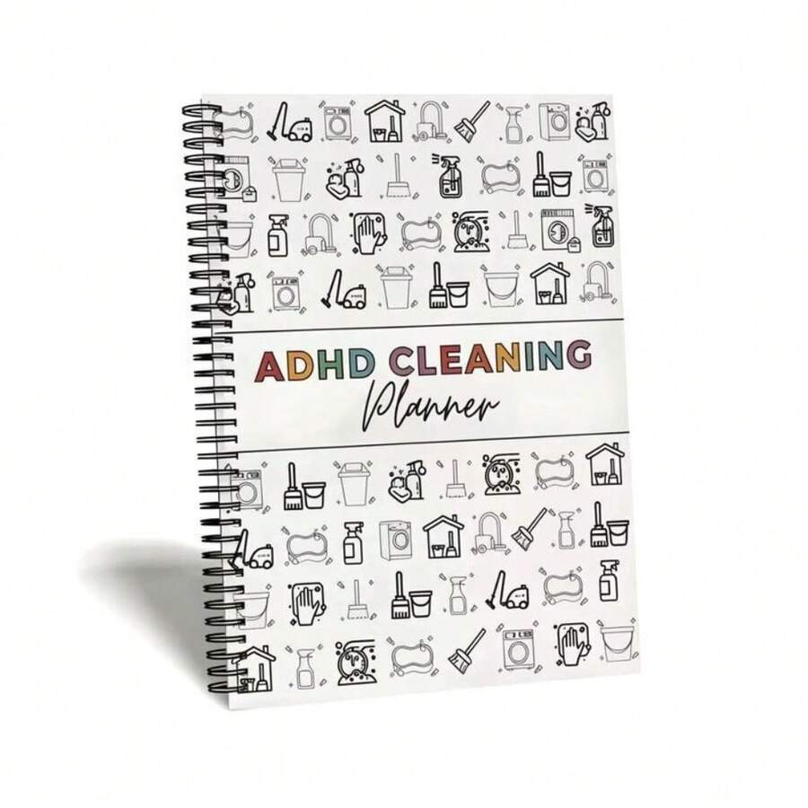 1pc ADHD Cleaning Schedule - Home Daily Cleaning Planner, Weekly/Monthly Cleaning Planner, Family Cleaning Planner, Office Supplies, Children Gift - ADHD Notebook - View 1