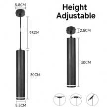 CANMEIJIA 1盏黑色铝制现代吊灯，简约餐厅吊灯，GU10灯座，可更换GU10灯泡，吊灯高度可调节，适用于客厅、卧室、厨房、餐厅、酒吧、岛台等场所。 - GU10吊燈 - 查看 18