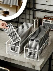 2pcs/1pc Large Capacity False Eyelash Storage Box, Tool Organizer, Eyelash Salon Special, Trolley Rack, Transparent Eyelash Box - Multicolor - View 4